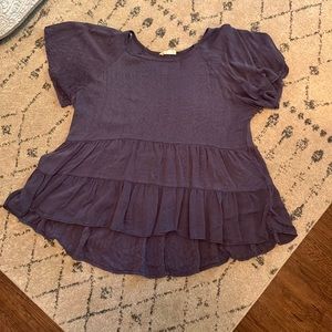 Grey Leopard Ruffle Shirt